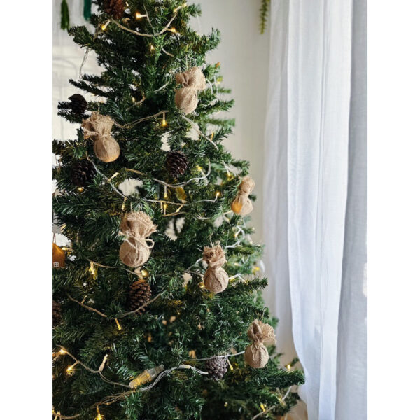 Jute Burlap Balls Christmas Tree Ornaments set of 6 (Jun) - Image 7