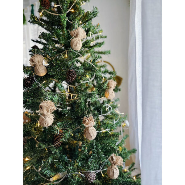 Jute Burlap Balls Christmas Tree Ornaments set of 6 (Jun) - Image 4