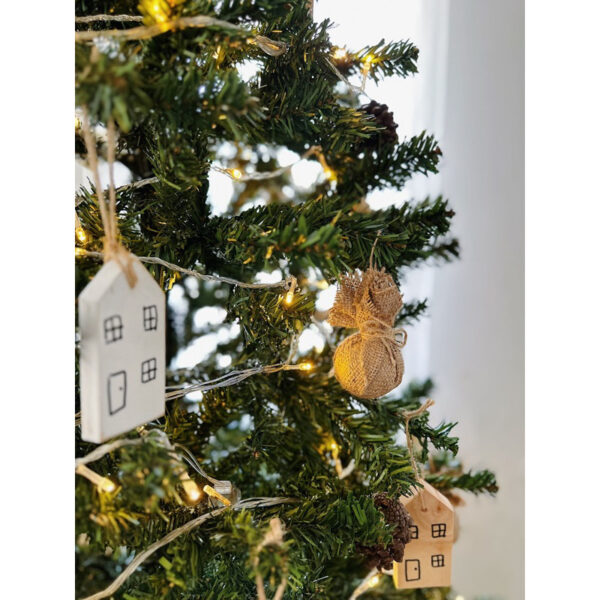 Jute Burlap Balls Christmas Tree Ornaments set of 6 (Jun) - Image 2