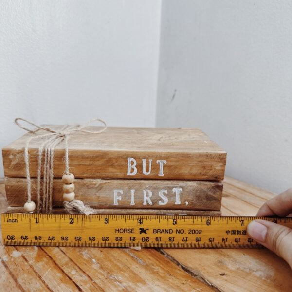But First Coffee Walnut Wooden Book - Image 5