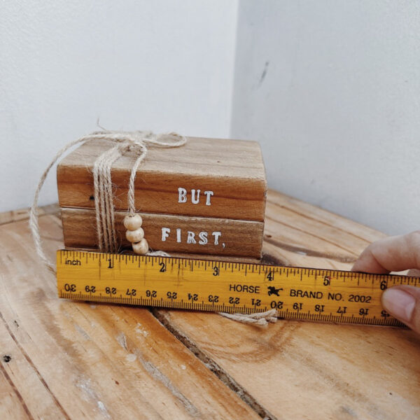 But First Coffee Walnut Wooden Book - Image 4