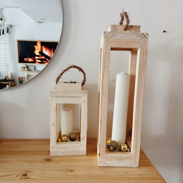 Wooden Lantern set of 2 Decorative (Lennon) - Image 11