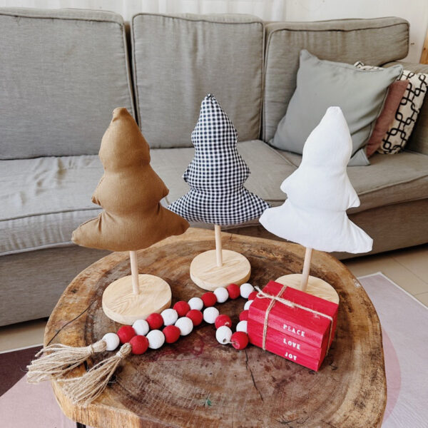 ⋒ Fabio Linen Plush Christmas Tree Decor with Stand - Image 13
