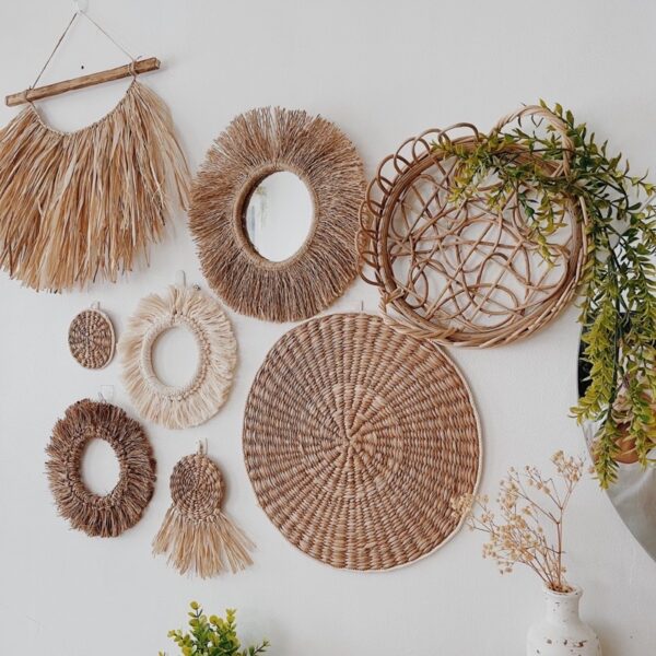 12” Woven Abaca Wall Hang/ Tray (Clarita) - Image 6