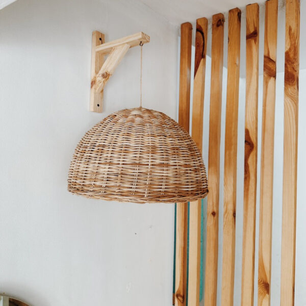 Dome Wicker Pendant Basket Lamp (Delilah) - Image 12