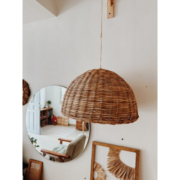 Dome Wicker Pendant Basket Lamp (Delilah) - Image 11