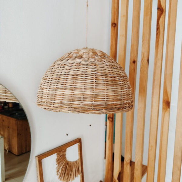 Dome Wicker Pendant Basket Lamp (Delilah) - Image 10