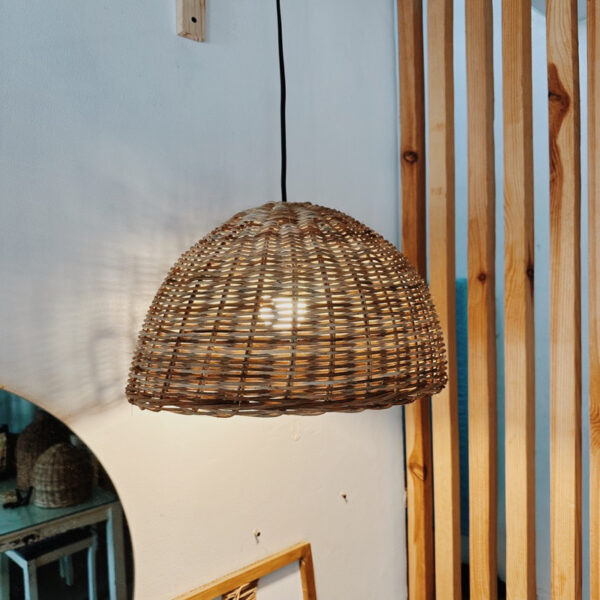 Dome Wicker Pendant Basket Lamp (Delilah) - Image 7