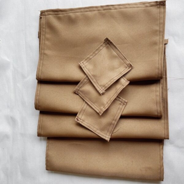 Coffee Brown Linen Placemat and Coaster (Brittania) - Image 7
