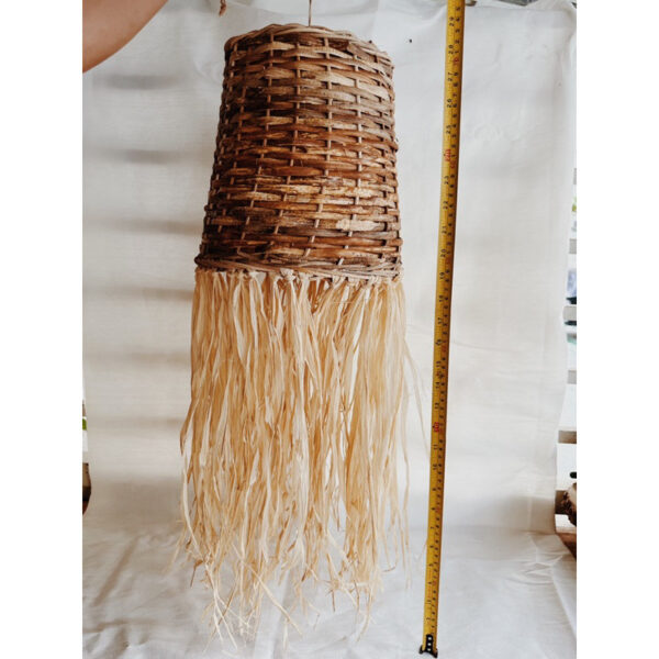 Large Jellyfish Basket Lamp/ Abaca and Raffia Lamp (Bettina) - Image 3