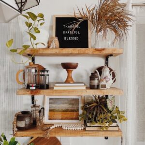 Rustic 3 Layer Thick Wooden Shelf