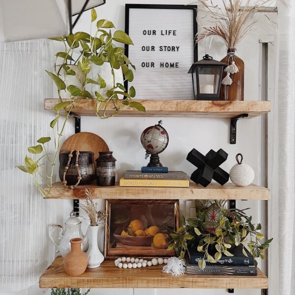 Rustic 3 Layer Thick Wooden Shelf - Image 7