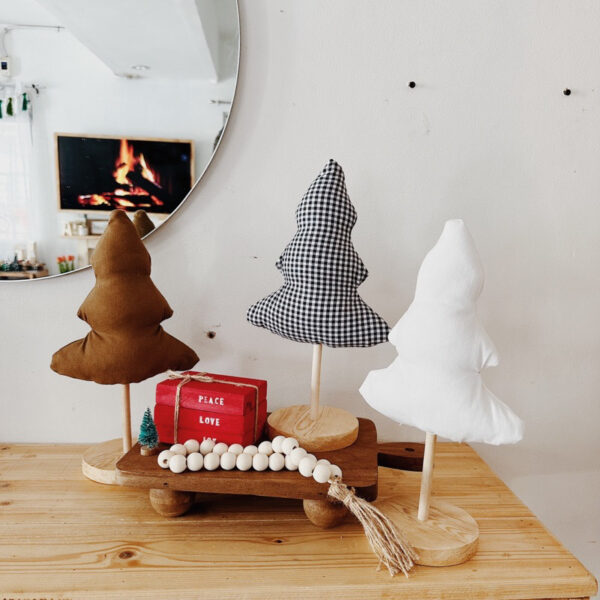 ⋒ Fabio Linen Plush Christmas Tree Decor with Stand - Image 7