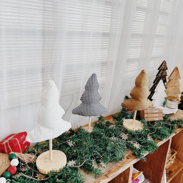 ⋒ Fabio Linen Plush Christmas Tree Decor with Stand - Image 6