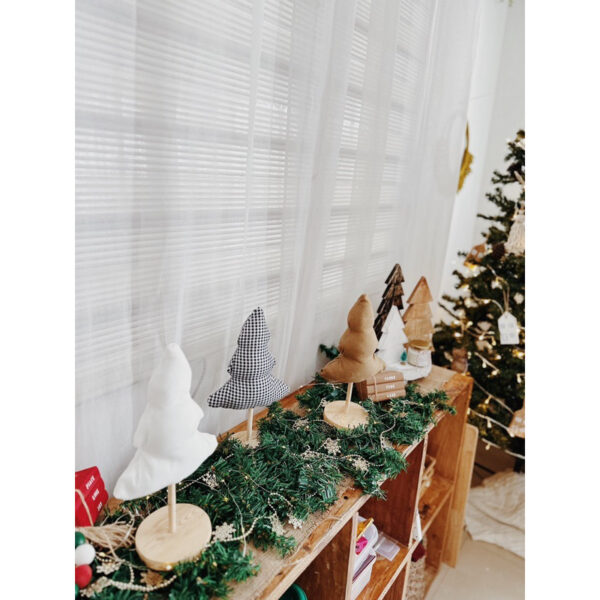 ⋒ Fabio Linen Plush Christmas Tree Decor with Stand - Image 5