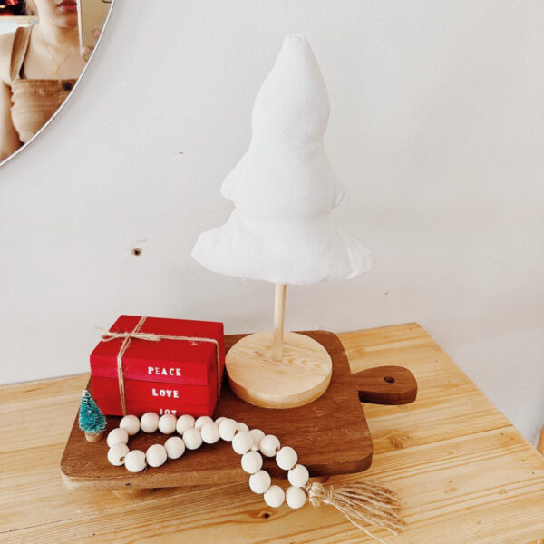 ⋒ Fabio Linen Plush Christmas Tree Decor with Stand - Image 4