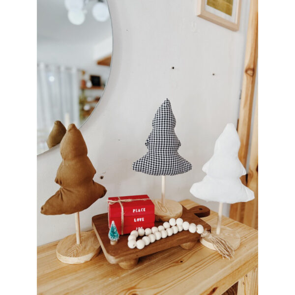 ⋒ Fabio Linen Plush Christmas Tree Decor with Stand