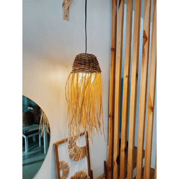 Small Jellyfish Basket Lamp/Abaca Raffia Lamp (Samarah) - Image 9