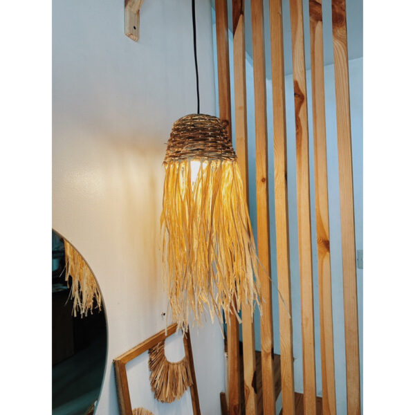 Small Jellyfish Basket Lamp/Abaca Raffia Lamp (Samarah) - Image 5