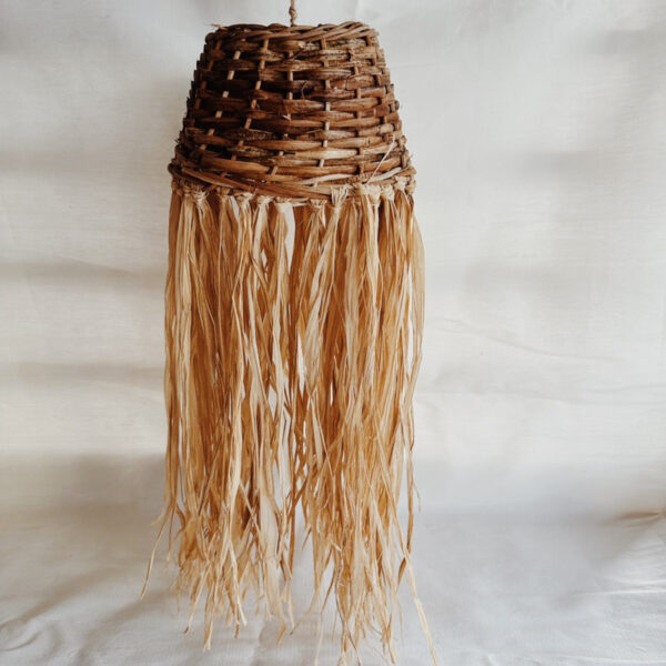 Small Jellyfish Basket Lamp/Abaca Raffia Lamp (Samarah) - Image 3
