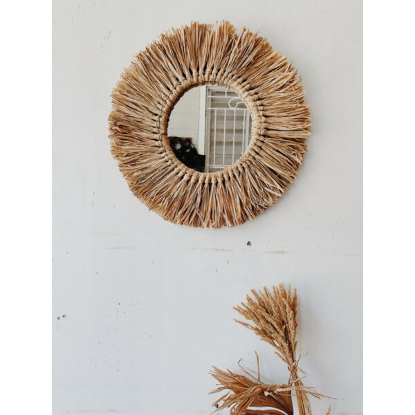 B&Co Rafia Mirror 20” Round (Raffa)