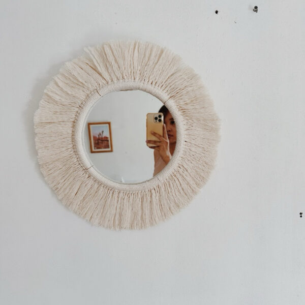 B&Co Macrame Mirror 20” Round (Marilou) - Image 4