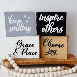 Inspirational Wooden Blocks With Message Decorative (Bambi)