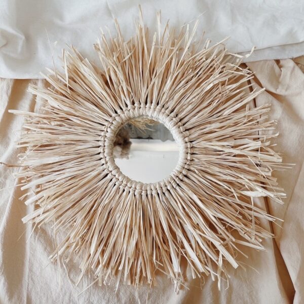 Rafia Mirror Wall Hang Boho Decorative （Raphael） - Image 6