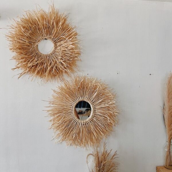 Rafia Mirror Wall Hang Boho Decorative （Raphael） - Image 5