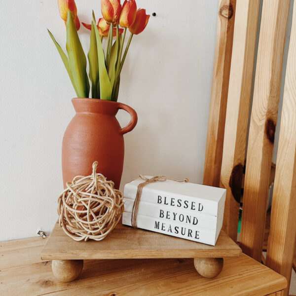 B&Co Wooden Tray with round big beads Decorative (Bernice) - Image 6