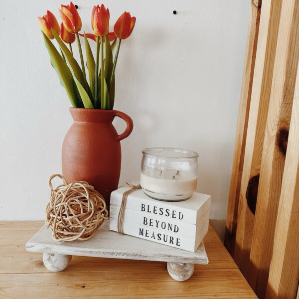 B&Co Wooden Tray with round big beads Decorative (Bernice) - Image 5