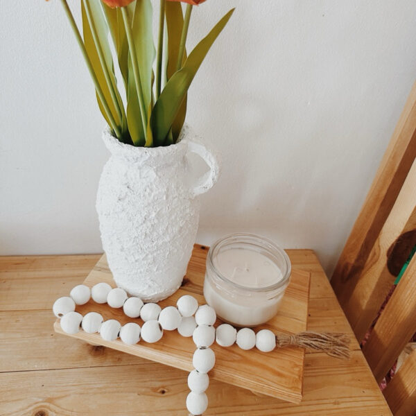 B&Co Wooden Tray with round big beads Decorative (Bernice) - Image 3