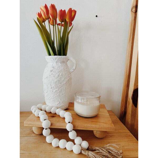 B&Co Wooden Tray with round big beads Decorative (Bernice) - Image 2