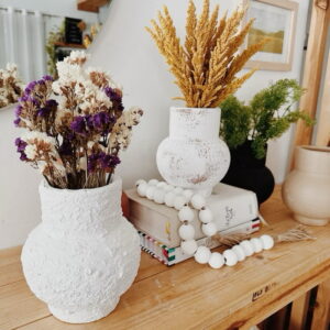 B&Co Handcrafted Clay pot Egg Shape Vase Decorative (Emery)