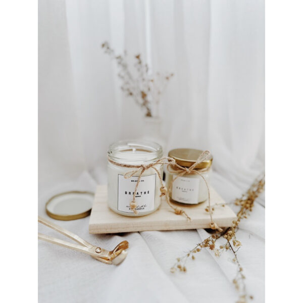 BREATHE Peppermint Scent Soy Wax Candle - Image 11
