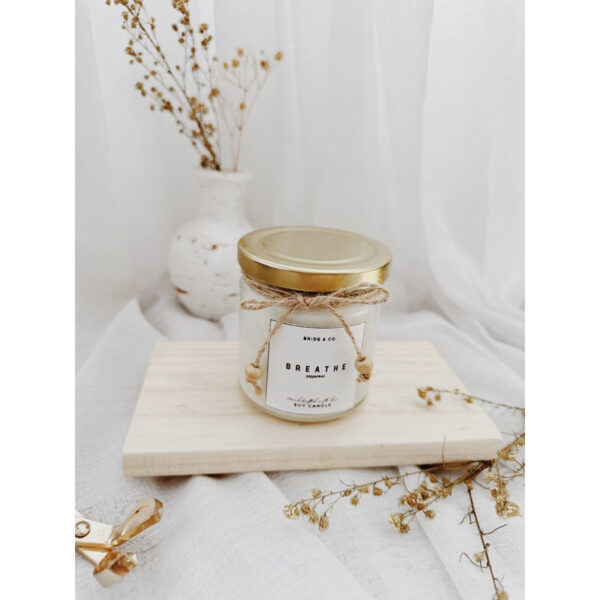 BREATHE Peppermint Scent Soy Wax Candle - Image 2