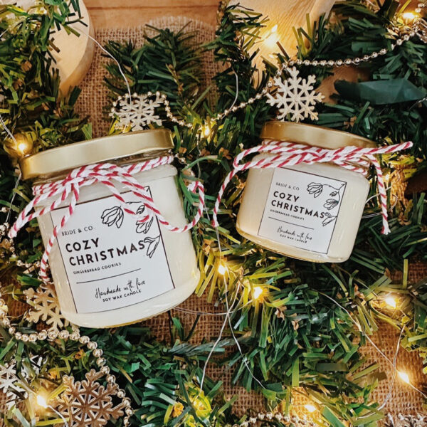 COZY CHRISTMAS (Gingerbread Vanilla Scent) Soy Wax Candle