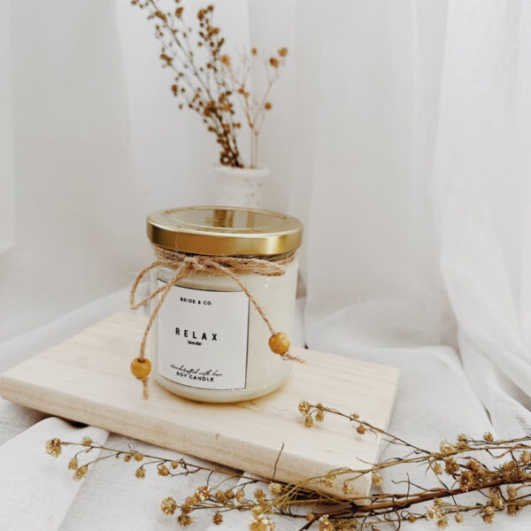 RELAX Lavender Scent Soy Wax Candle - Image 5