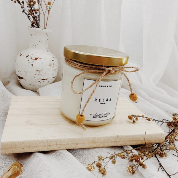 RELAX Lavender Scent Soy Wax Candle - Image 3