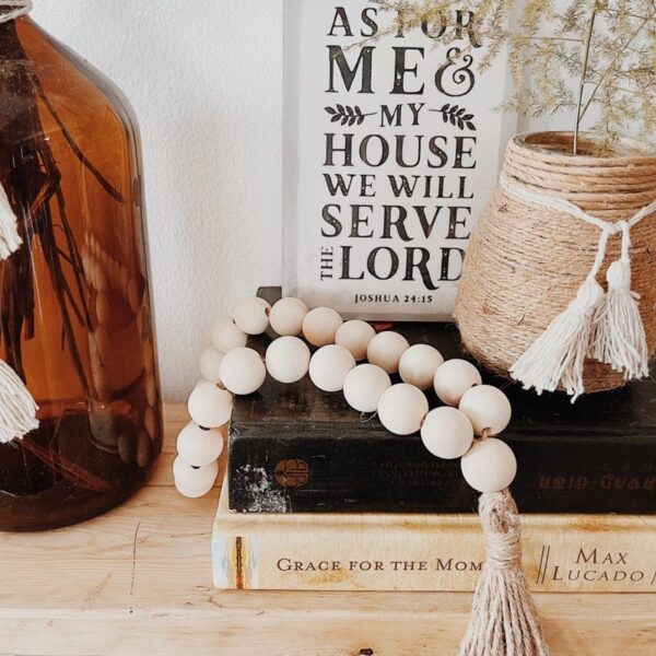Farmhouse Wooden Beads Decorative Filler Round